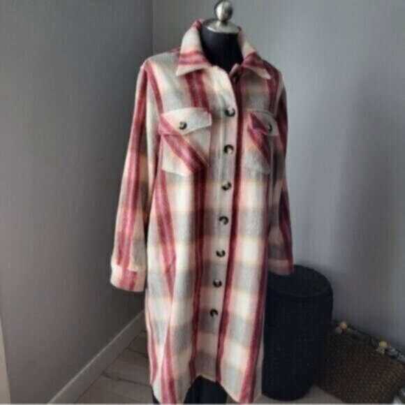 Kismet Long Button Down Shacket/ Coatigan NWT Sz Large - Picture 5 of 16